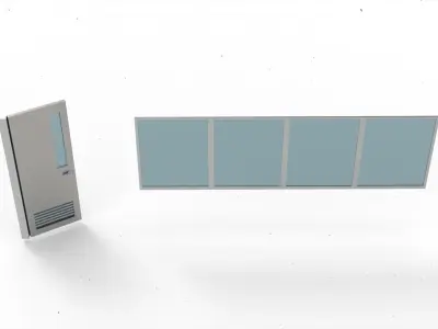 door window glass 3 3D model
