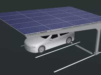 Solar carport 25U02 3D model