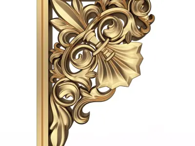 Bracket Carved Plaster Molding Decoration 03 Low-poly 3D model