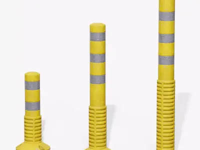 Flexible Delineator Post  Low-poly 3D model