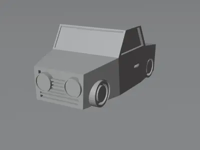 cartoon car Low-poly 3D model