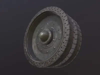 3D game ready tank wheel for T-34-85 Low-poly 3D model