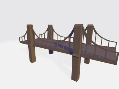 Small Bridges Modular Set for 3d Art Low-poly 3D model