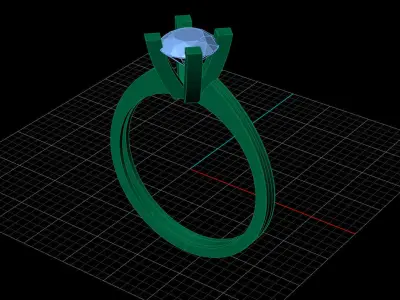 STL 3DM Print Ready Women Diamond Ring Lightweight Printable  3D print model 25