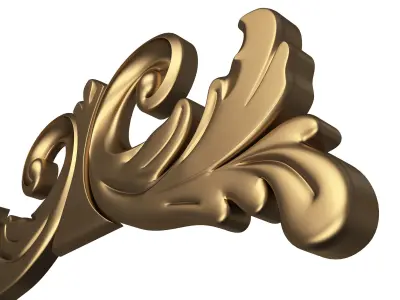 Carved Plaster Molding Decoration 030 Low-poly 3D model