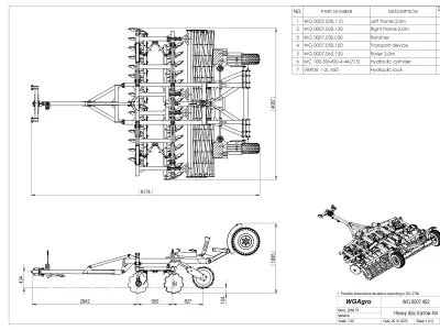 WG 0007 - Complete range of 6 semi-mounted heavy disc harrow  3D model