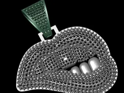 Biting lips pendant  3D print model