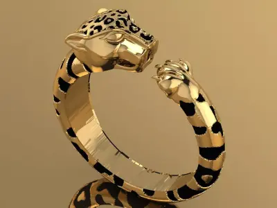 Leopard Ring 3D print model