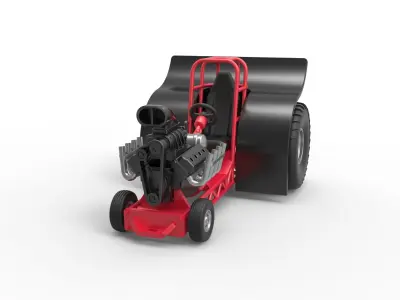 Mini Rod pulling tractor Scale 1 to 25 3D print model