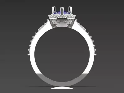 Magnificent Solitaire Engagement luxury STL 3D Ring wr0107 3D print model