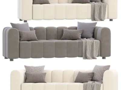 Luxury Sofa Solid Velvet by Homary 3D model