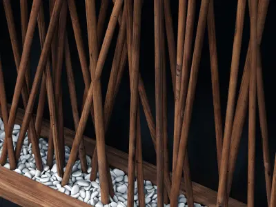 Screen wall branch pebble n2 3D model