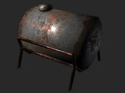rusty water storage tank Free low-poly 3D model
