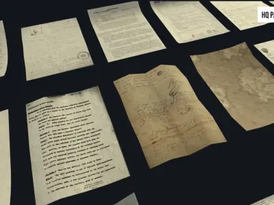 Scattered Paper Debris HQ and Newspaper Low-poly 3D model