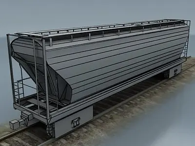 rail wagon 2 Low-poly 3D model