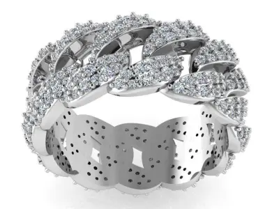 Cumin Chain Pave Ring 2586 3D print model