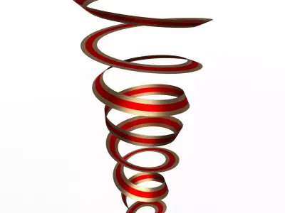 Curly Ribbon Low-poly 3D model