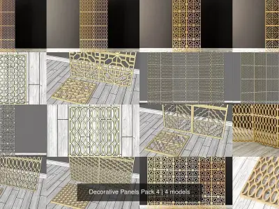 Decorative Panels Pack 4 3D Model Collection