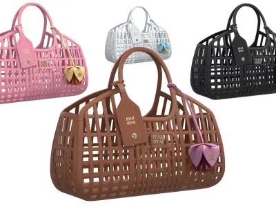 Miu Miu Leather Basket Bag Low-poly 3D model