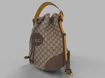 Gucci Bag 3D model Low-poly 3D model