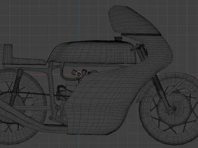 4 cylinder road racer motorcycle 3D model