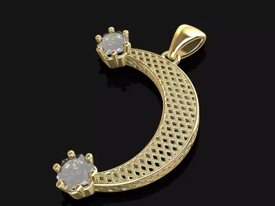 Minimalist Moon Pendant 3D Printable Jewelry Design 3D print model