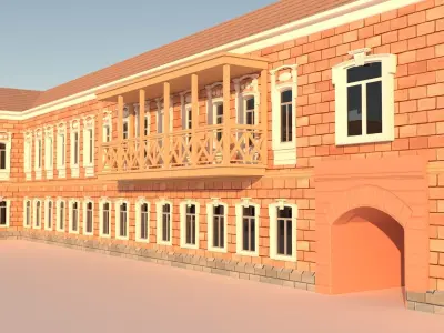 Old   building   Low-poly 3D model