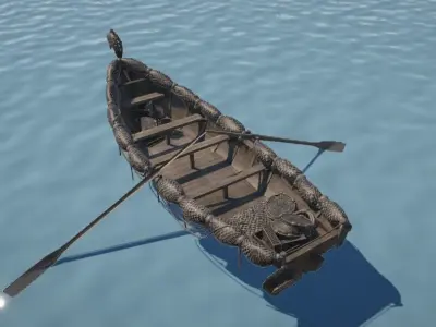 Boat With Animations Low-poly 3D model