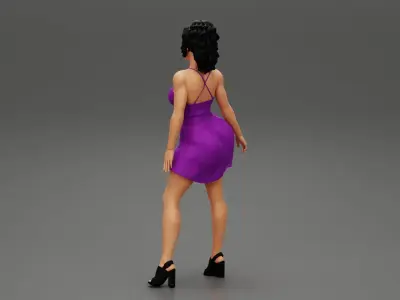 Beautiful Woman Wearing Dress And High Heels 3D print model