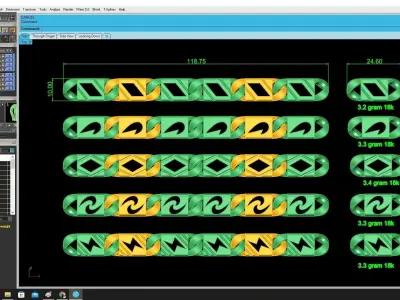 Luxury Two Tone Bracelet Link 3D Jewelry Model 3626 3D print model