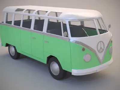 Volkswagen Transporter T1 Free low-poly 3D model