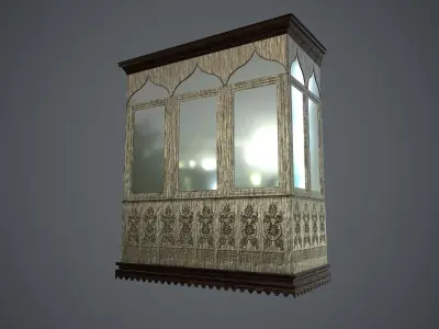 Soviet closed balcony for home - 2 Low-poly 3D model Low-poly 3D model
