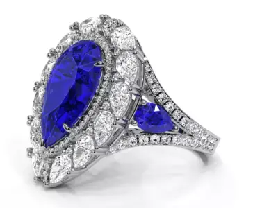 Luxury Pear ring 3D print model