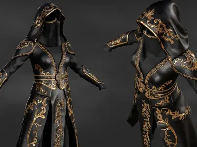 Royal Assassin Robe low poly Low-poly 3D model