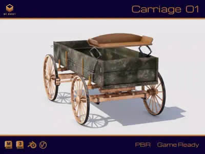 Carriage 01 Low-poly 3D model