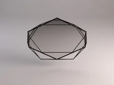 MIRROR---Tray geometric shape hanging from ceiling 3D model