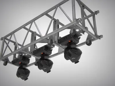 Truss With Moving Lights PBR Low-poly 3D model