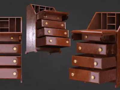 OLD CHARM LADIES BUREAU Antique Low-poly 3D model