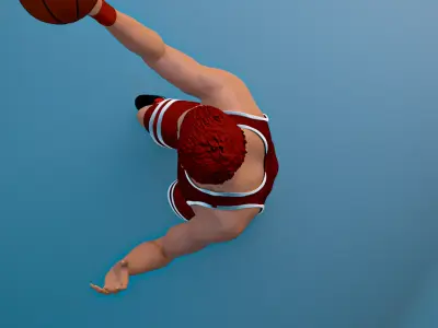 Stylized Basketball Player 3D Character Dynamic Pose 3D model