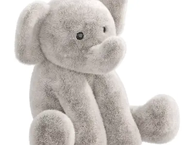 Kids Elephant Toy Low-poly 3D model