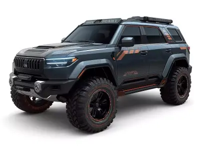 Cyberpunk Performance SUV car 3D Model Low-poly 3D model