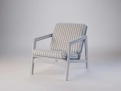 S Wooden Scandinavian sofa 3D model