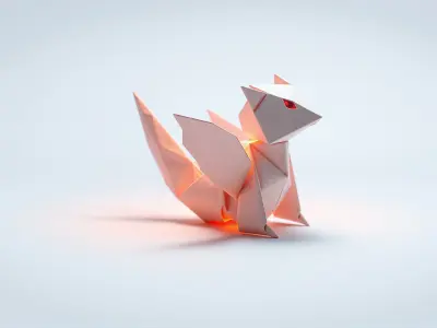 Mystical Origami Creature 3D model pack Low-poly 3D model