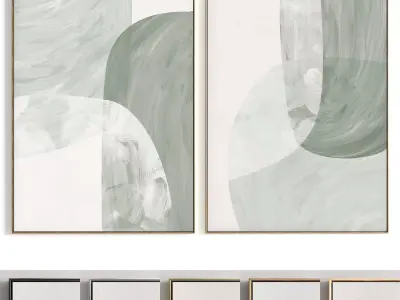 Plaster Two Photo Frame 464 Low-poly 3D model