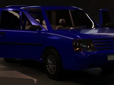 Original lowpoly toy car 3D model