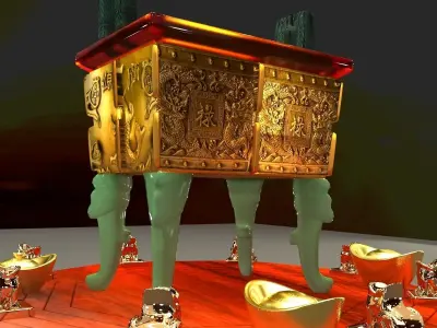 Chinese bronze  incense burner 3D model