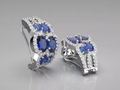 luxury diamond earring je0006 3D print model