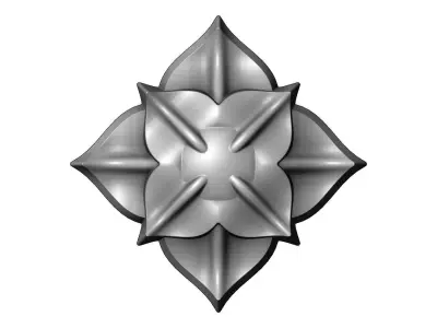 4 Leaf Cruciform Corola Flower Rosette  3D print model