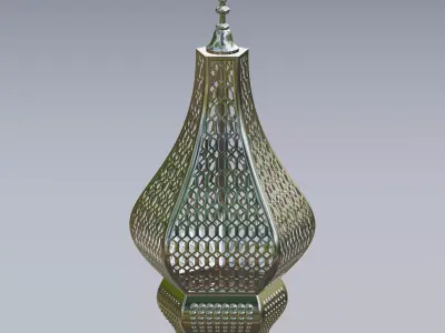 Antique Moroccan metal lantern 3D model