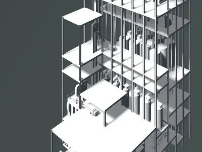 Industrial tower 3D model buy